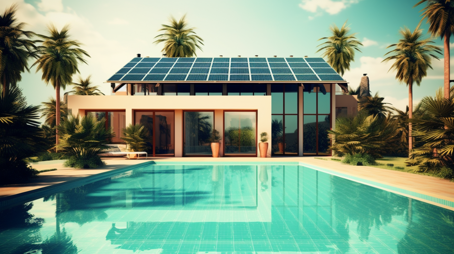 Villa haut de gamme équipée de panneaux solaires